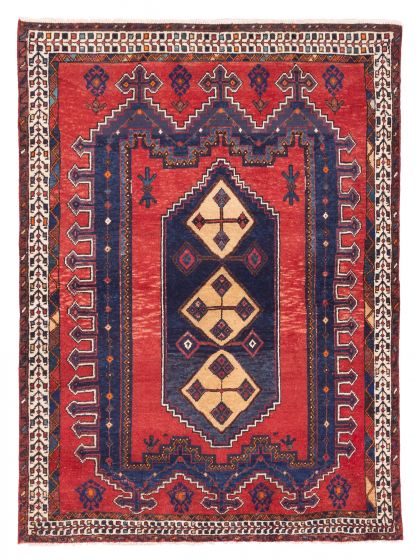 Persian Style 4'10" x 6'6" Hand-knotted Wool Rug 