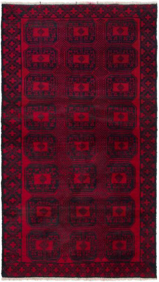 Afghan Rizbaft 3'7" x 6'8" Hand-knotted Wool Red Rug