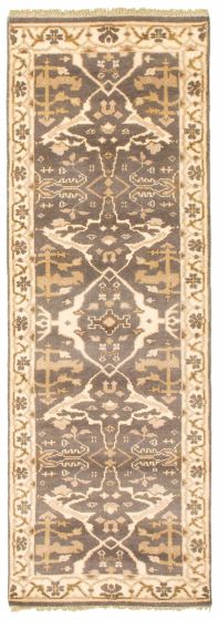 Indian Royal Oushak 2'7" x 7'9" Hand-knotted Wool Rug 