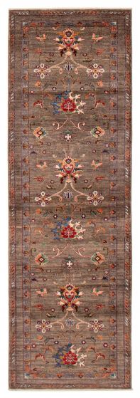 Pakistani Modern Ersari 2'10" x 9'1" Hand-knotted Wool Rug 