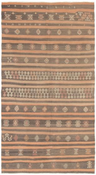 Turkish Yoruk 5'0" x 9'7" Flat-Weave Wool Kilim 