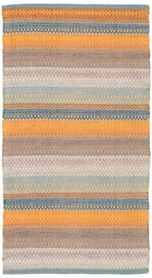 Turkish Bold and Colorful 2'8" x 5'0" Flat-Weave Wool Kilim 