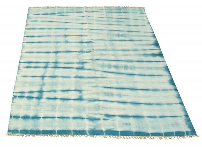 Turkish Color Transition 4'11" x 7'10" Flat-Weave Wool Kilim 