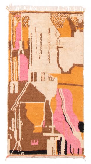 Moroccan Azilal 4'3" x 8'0" Hand-knotted Wool Rug 