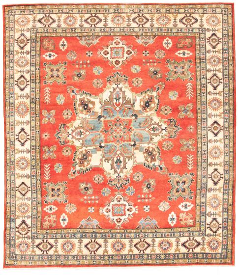 Afghan Finest Ghazni 8'0" x 9'5" Hand-knotted Wool Rug 