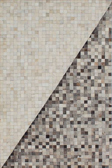 Argentina Cowhide Patchwork 4'0" x 6'0" Handmade Leather Rug 