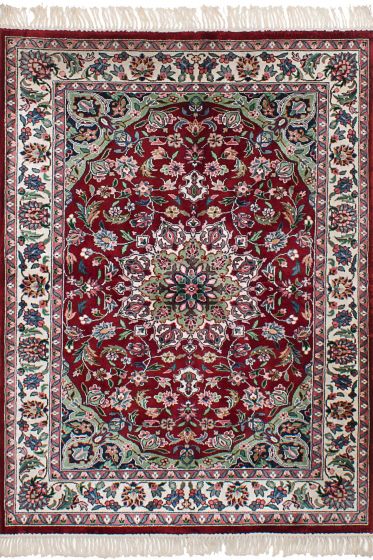 Chinese 300L Silk 4'1" x 6'1" Hand-knotted Silk Rug 