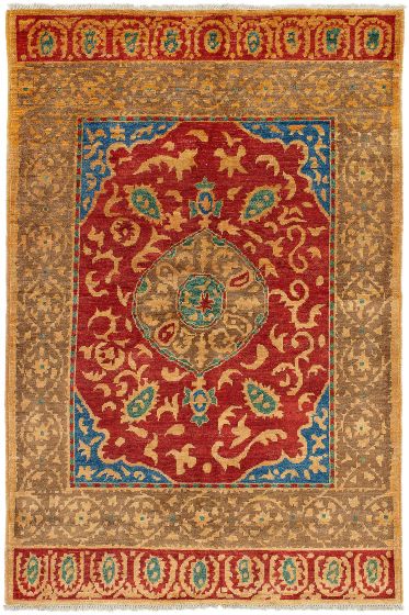 Indian Shalimar 6'0" x 9'0" Hand-knotted Wool Rug 