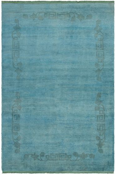 Indian Color transition 5'11" x 8'9" Hand-knotted Wool Rug 