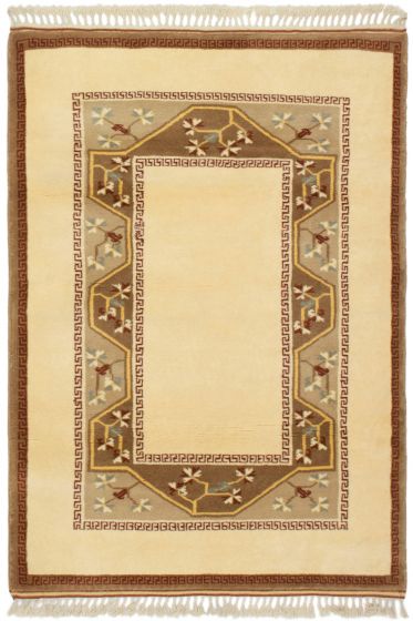 Turkish Melis Vintage 4'1" x 5'10" Hand-knotted Wool Rug 