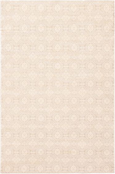 Indian Collage 4'4" x 6'7" Handmade Chenille Rug 