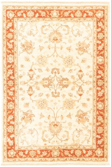 Pakistani Peshawar Oushak 4'2" x 6'1" Hand-knotted Wool Rug 