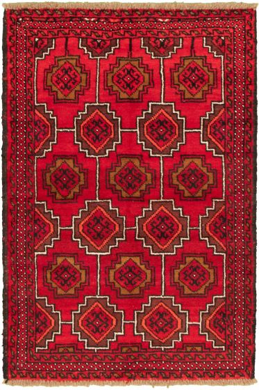Afghan Akhjah 3'5" x 5'6" Hand-knotted Wool Rug 