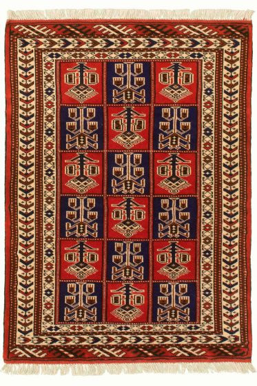 Turkmenistan Turkman 3'4" x 5'1" Hand-knotted Wool Rug 
