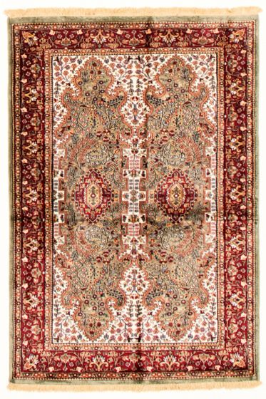 Indian Kashmir 4'1" x 6'2" Hand-knotted Silk Rug 