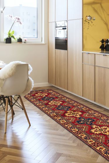 Afghan Finest Kargahi 2'10" x 9'10" Hand-knotted Wool Rug 