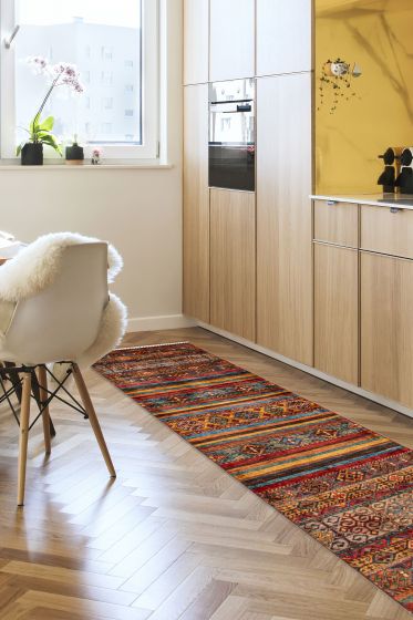 Pakistani Modern Ersari 2'9" x 9'10" Hand-knotted Wool Rug 