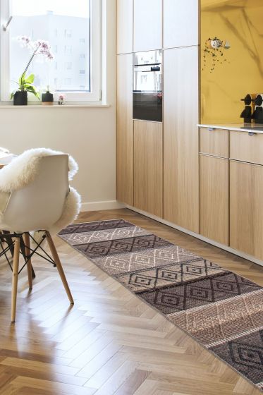 Indian Sienna 2'7" x 10'0" Braid weave Wool Rug 