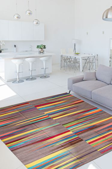 Turkish Ankara 9'10" x 12'10" Flat-Weave Wool Kilim 