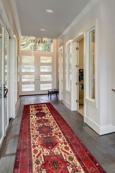 Persian Style 3'2" x 14'5" Hand-knotted Wool Runner Rug 