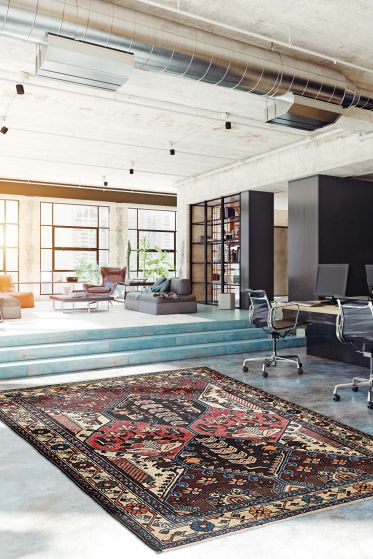 Persian Style 4'3" x 6'5" Hand-knotted Wool Rug 