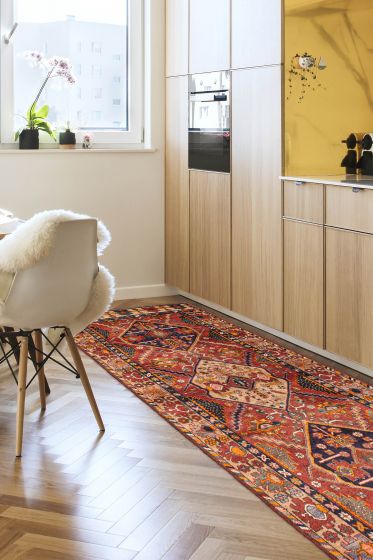 Persian Style 3'6" x 10'2" Hand-knotted Wool Runner Rug 