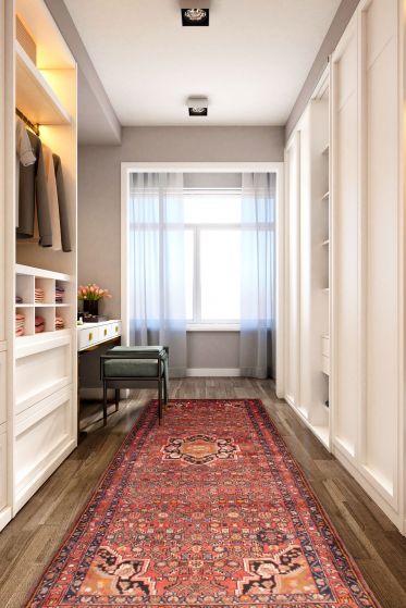 Persian Style 3'8" x 10'5" Hand-knotted Wool Runner Rug 