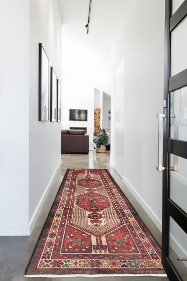 Persian Style 3'5" x 10'4" Hand-knotted Wool Runner Rug 