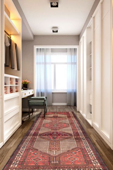 Persian Style 3'7" x 10'0" Hand-knotted Wool Runner Rug 