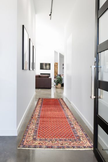Persian Style 3'4" x 10'2" Hand-knotted Wool Runner Rug 