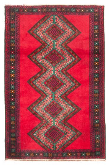 Afghan Teimani 2'11" x 4'8" Hand-knotted Wool Rug 