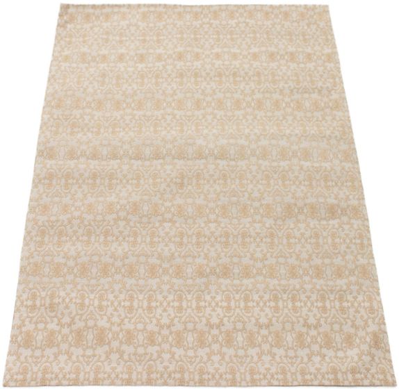 Indian Collage 4'9" x 6'9" Handmade Chenille Rug 