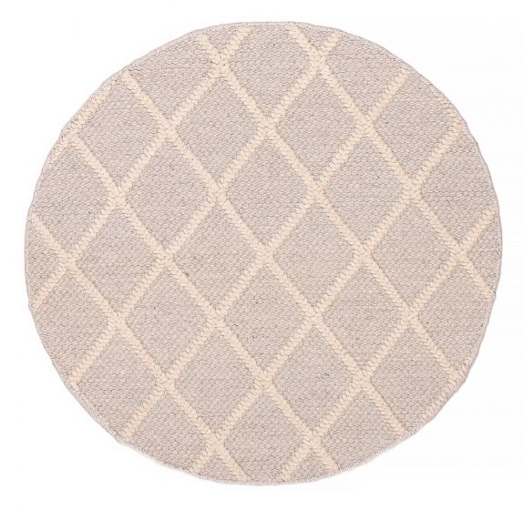 Indian Sienna 4'0" x 4'0" Braid weave Wool Rug 