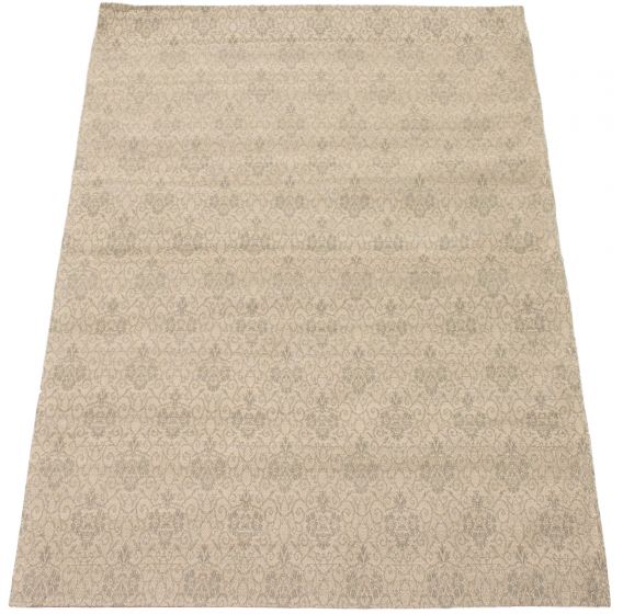 Indian Collage 4'9" x 6'9" Handmade Chenille Rug 
