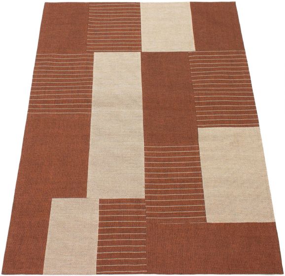 Indian Collage 4'7" x 6'7" Handmade Chenille Rug 