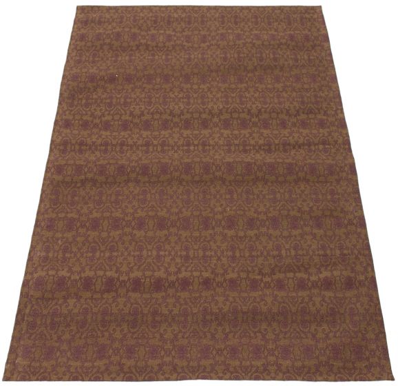 Indian Collage 4'7" x 6'8" Handmade Chenille Rug 
