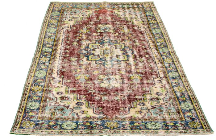 Turkish Antalya Vintage 6'3" x 10'6" Hand-knotted Wool Rug 