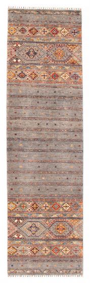 Pakistani Modern Ersari 2'10" x 9'10" Hand-knotted Wool Rug 
