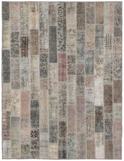 Turkish Color Transition Patchwork 5'11" x 7'9" Hand-knotted Wool Rug 