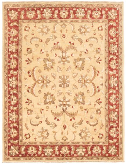 Pakistani Peshawar Oushak 6'9" x 8'8" Hand-knotted Wool Rug 