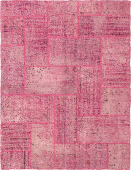 Turkish Color Transition Patchwork I 5'7" x 7'10" Hand-knotted Wool Rug 