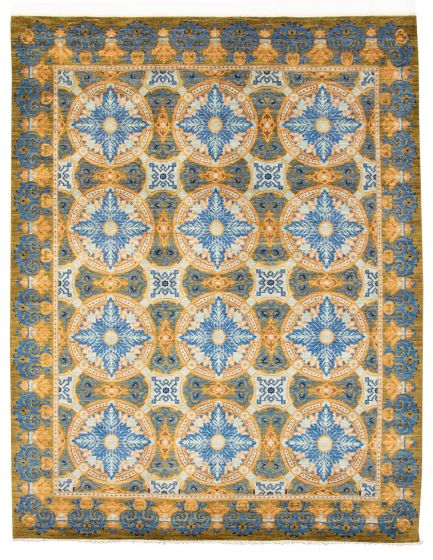 Pakistani Lahore Finest Collection 9'1" x 10'10" Hand-knotted Wool Rug 