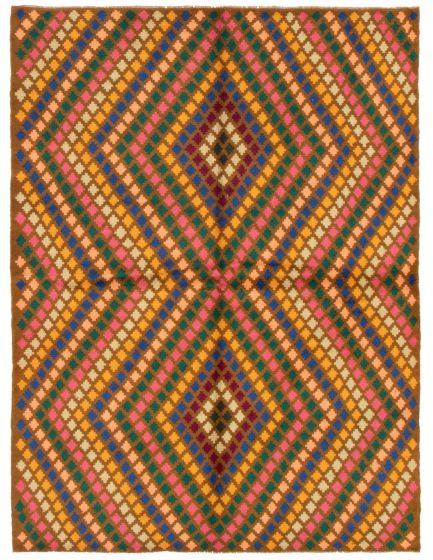 Afghan Baluch 6'2" x 8'4" Hand-knotted Wool Brown Rug