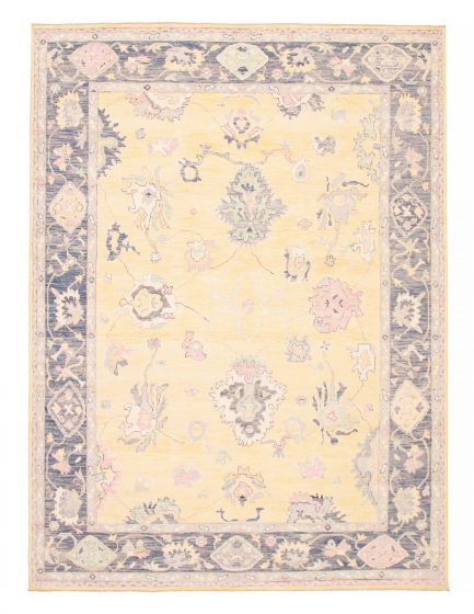 Pakistani Modern Oushak 9'2" x 12'4" Hand-knotted Wool Rug 