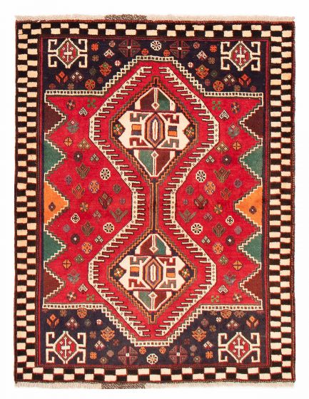 Persian Style 3'9" x 4'10" Hand-knotted Wool Rug 