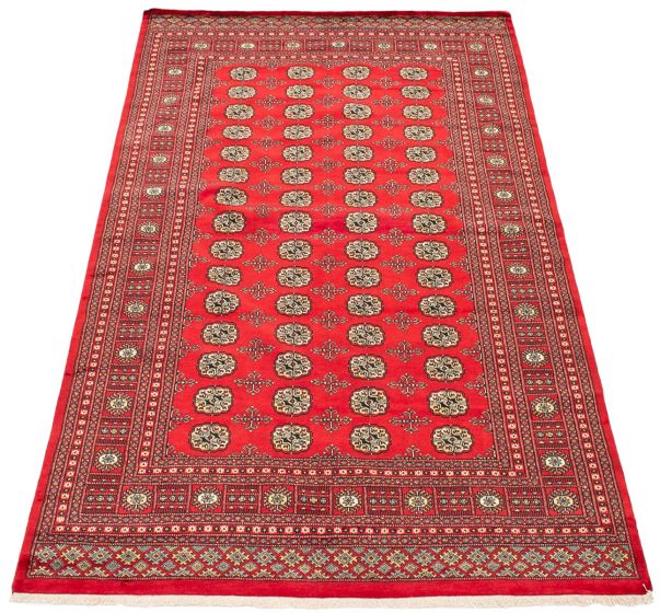 Pakistani Finest Peshawar Bokhara 6'1" x 9'1" Hand-knotted Wool Rug 
