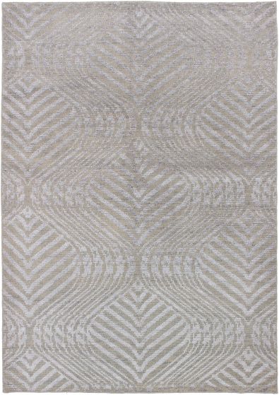 Indian La Seda 5'5" x 7'8" Hand-knotted Wool & Silk Rug 