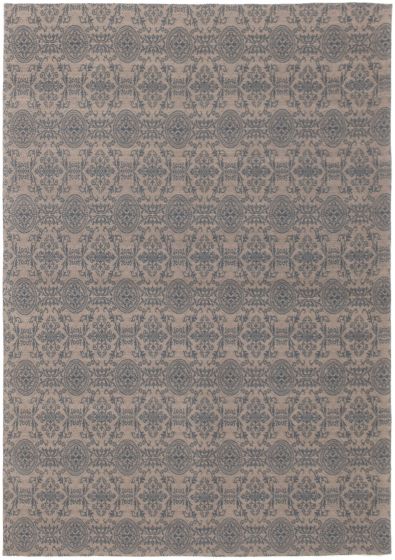 Indian Collage 4'9" x 6'9" Handmade Chenille Rug 