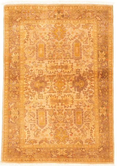 Pakistani Peshawar Ziegler 4'1" x 6'2" Hand-knotted Wool Rug 