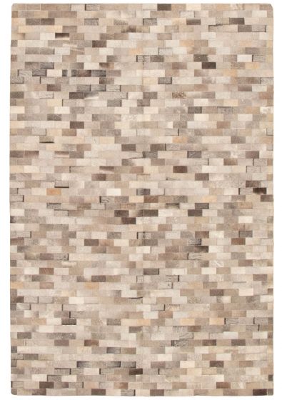 Argentina Cowhide Patchwork 6'0" x 9'0" Handmade Leather Rug 